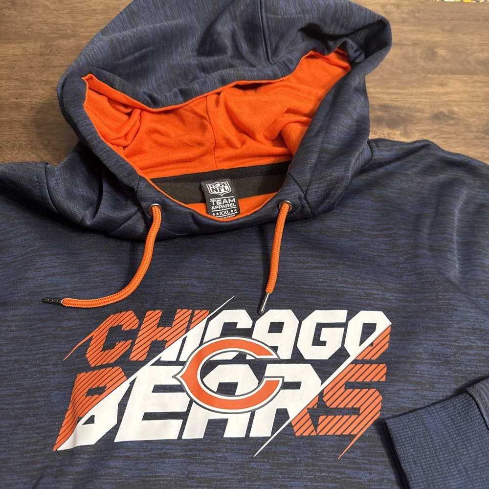 NFL Team Apparel Chicago Bears Navy Blue Pullover Hoodie Sweatshirt Mens 2XL NWT - Picture 3 of 8